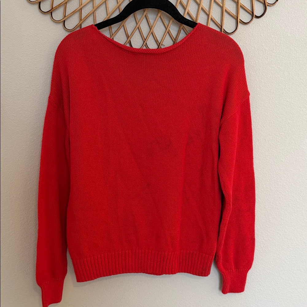 LOFT Red Heart Knit Sweater - Picture 2 of 3